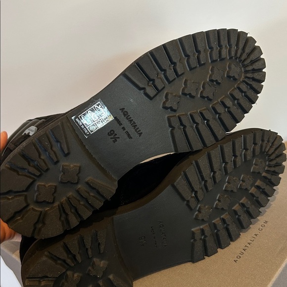 NEW Aquatalia Mayra Weatherproof Suede Leather Lace-Up & Zip Boot - Picture 8 of 16